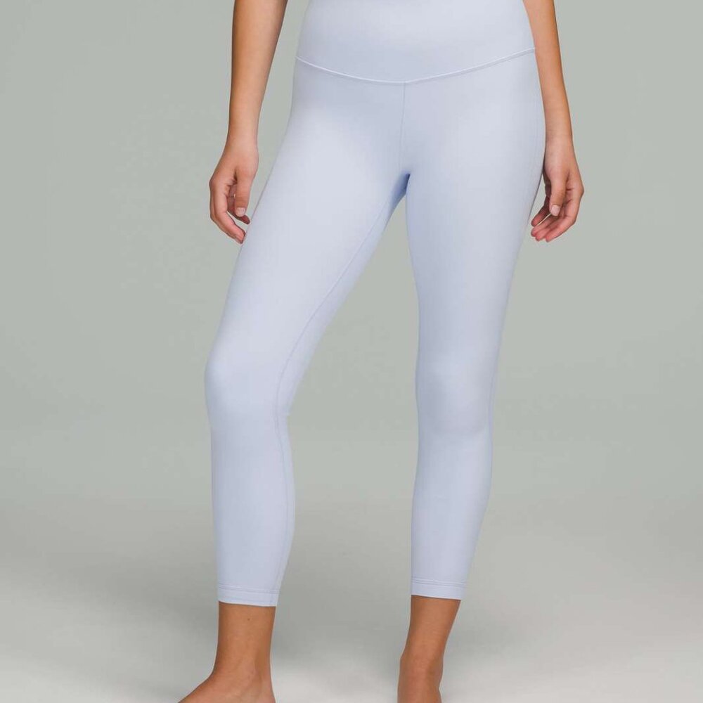 Lululemon Align High Rise Crop 24" Double Lined Pastel Blue Leggings Size 0